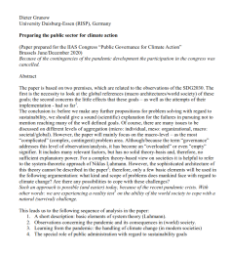 Cover: Preparing the public sector for climate action
